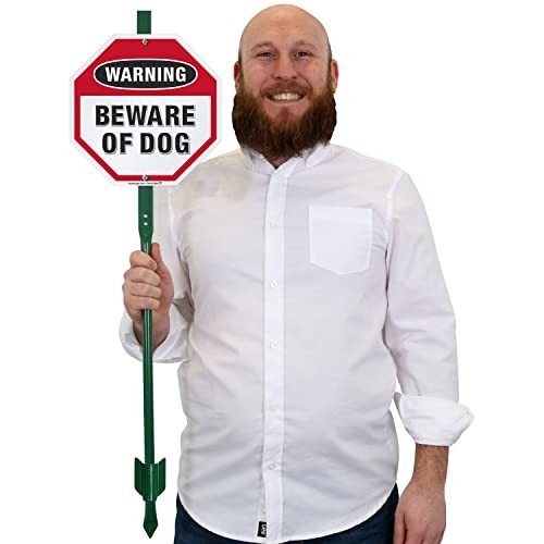 Insegna da cortile ottagonale 10 x 10 pollici "Avvertenza - Attenzione al cane" alluminio 10" x 10" - Foto 2 di 6