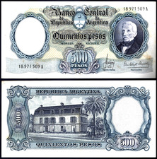 ARGENTINA 🇦🇷 P278b* 500 PESOS* SERIE A* ND 1964/1969* AU GEM* USA SELLER