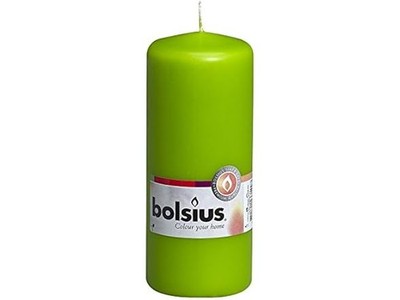 Bolsius 103614600174 Pillar Candle, Paraffin Wax, Lime Green 6x6x15 cm