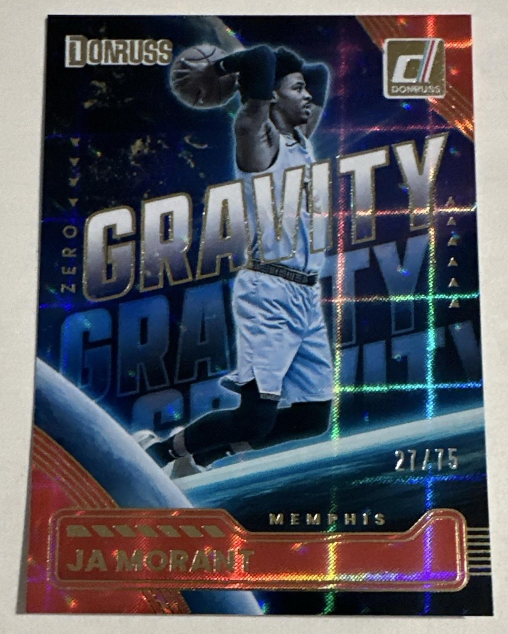 2025-26 Panini Donruss Ja Morant #1 Zero Gravity Plaid 27/75 Grizzlies