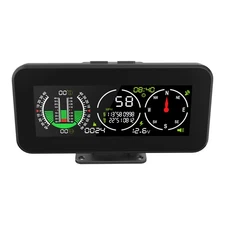 Digital OBD2 Car Off Road HUD Slope Meter Speedometer GPS  Inclinometer Compass 