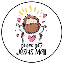 YOU'VE GOT JESUS MAIL RELIGIOUS ENVELOPE SEALS LABELS STICKERS PARTY FAVORS