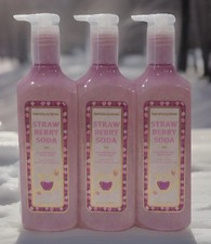 Lot Of 3 Bath Body Works Cleansing Gel Hand Soap STRAWBERRY SODA New For 2026