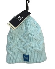 Under Armour Cable Knit Beanie Light Blue Fleece Lined OSFM NWT