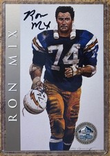 Ron Mix Auto 1998 NFL Hall of Fame Signature Series Oversized - SD Chargers