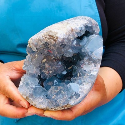 4.24LB Top natural blue crystal cave quartz crystal cave mineral specimen 4564