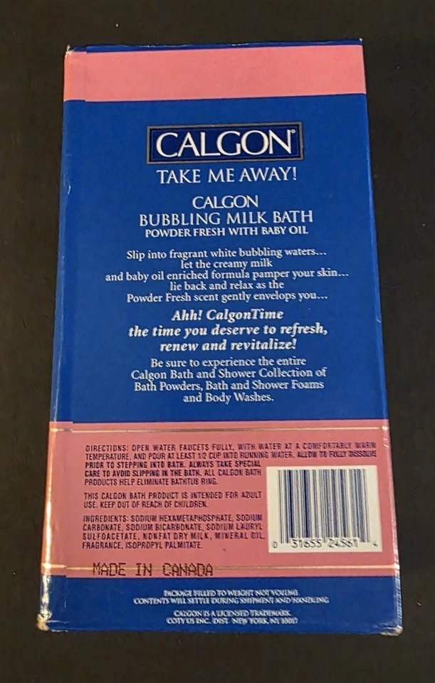 Baño de leche burbujeante fresca en polvo CALGON de colección con aceite para bebé 18,75 OZ NUEVO DE STOCK raro Foto 4 de 4