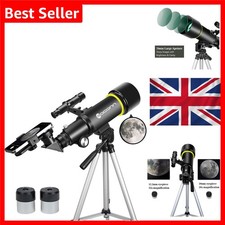 Celestron AstroMaster 70AZ Refractor Telescope 70mm 400mm Focal Black