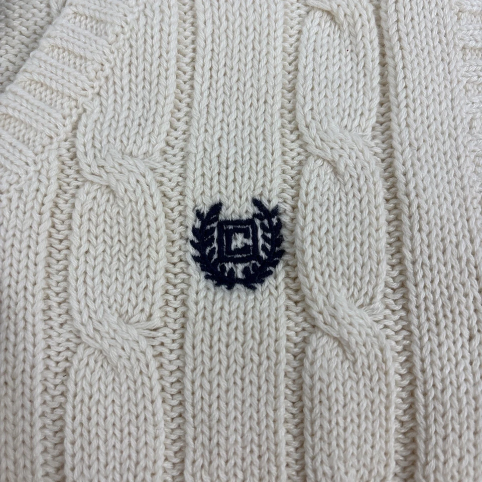 Chaleco sudadera Chaps Basics marfil juvenil talla 6 algodón tejido con cable NUEVO con etiquetas Foto 3 de 4