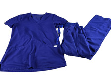 Figs Women's Blue Scrub Set Casma Top Kade Cargo Bottom Size XS FW100 - T21004