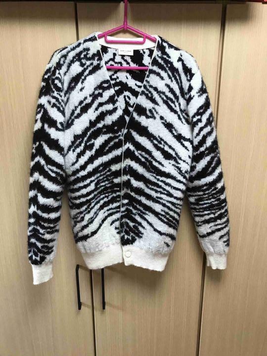 Cardigan Saint Laurent Paris 14AW Hedi Mohair Taglia S Zebra Made in Italy