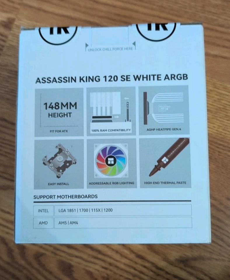 Thermalright Assassin King 120 SE ARGB CPU Air Cooler, AK120 SE ARB, 5 Heatpies, TL-C12C-S PWM Silenzioso Ventola CPU Cooler con cuscinetto S-FDB, per AMD AM4/Intel 115X/1200/17XX, LGA1700