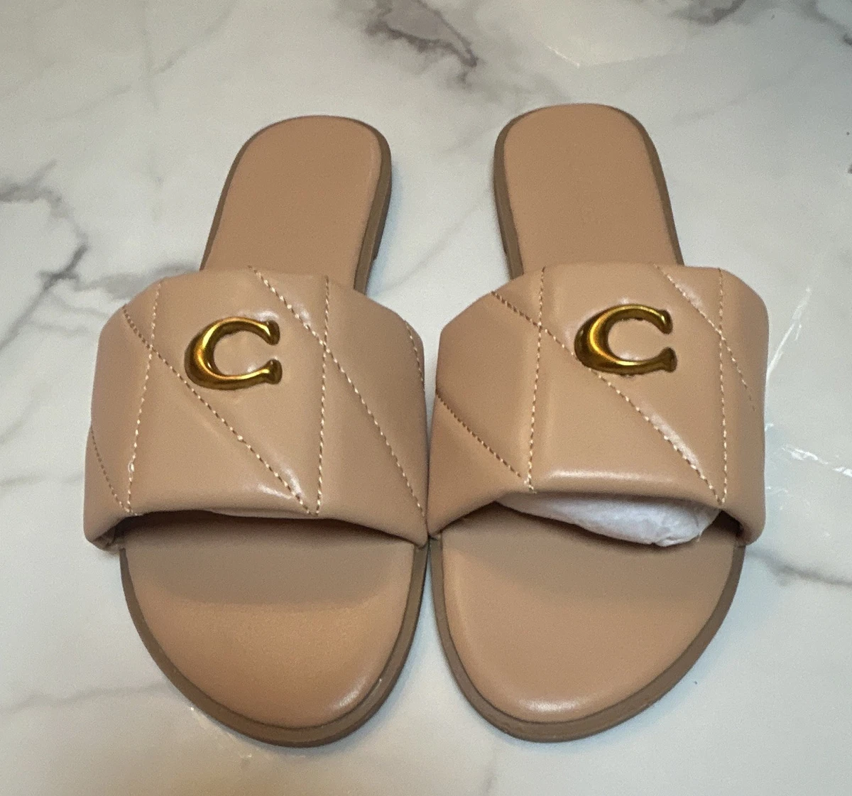 Coach Leather Upper Slide Sandals for Women for sale | eBay