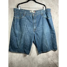Levi's 569 Denim Shorts Mens Size 44 Blue Dark Wash Loose Fit Straight Work