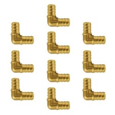 Apollo 1/2 in PEX Barb 90 Elbow Brass Fitting Crimp 10 Pack Lead Free 200 PSI