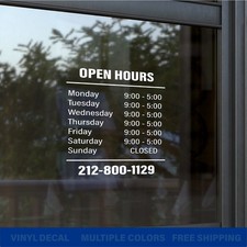 Custom Business Hours Decal Store Hours Sign Vinyl Sticker For Window Door Glass Custom Business Hours Decal Store Hours Sign Vinyl Sticker For Window Door Glass