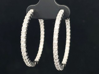 CREOLEN AUS 925/ SILBER RHODINIERT MIT ZIRKONIA SCHMUCKJAGD