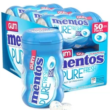 Mentos Pure Fresh Sugar-Free Chewing Gum with Xylitol, Fresh Mint, 6 pks-50 pcs.