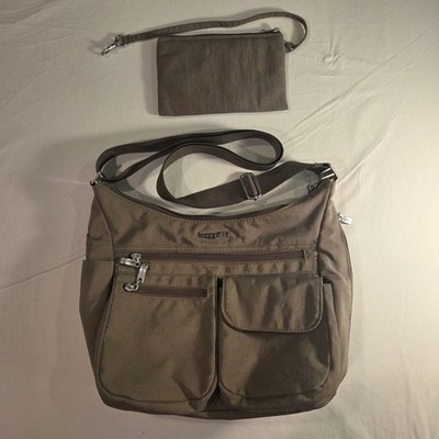 Baggallini Everywhere Bagg Portobello Taupe Nylon Crossbody Purse