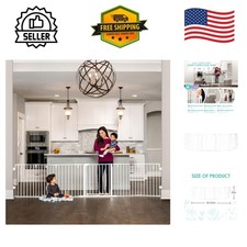 Versatile 56-130in Metal Baby Gate  Play Yard - Trusted Family Safety Solution
