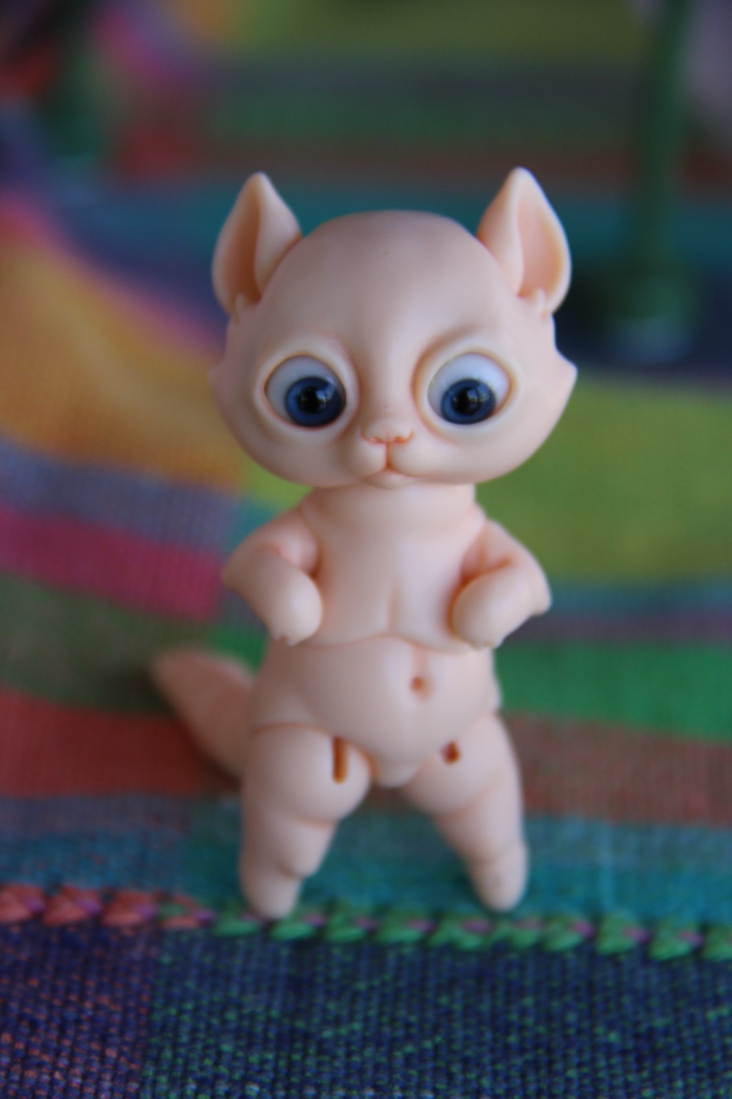BJD Ball Jointed Kitten 70mm 2.75" Resin Cat Doll Glass Eyes