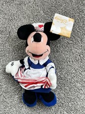 Minnie Mouse as Betsy Ross 8" Patriotic Bean Plush The Disney Store VTG w/tags