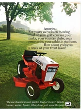 Jacobsen Lawn & Garden Tractor 1970 brochure Jacobsen Man'f Co Racine Wisc