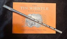 Vintage Tin Whistle Penny Flute With Tune Book Colonial Williamsburg Instrument