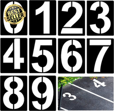 30cm (12”) Large Number Stencils,10 Pcs Reusable Plastic for Address Painting,Bl