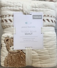 Pottery Barn Kids/Baby Teddy Bear Toddler Quilt w/Appliqu s - Soft Lovable
