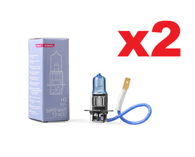 2x Halogenlampe SuperWhite H3 PK22s 55W 12V Glühbirne Glühlampe M-TECH ZSW3