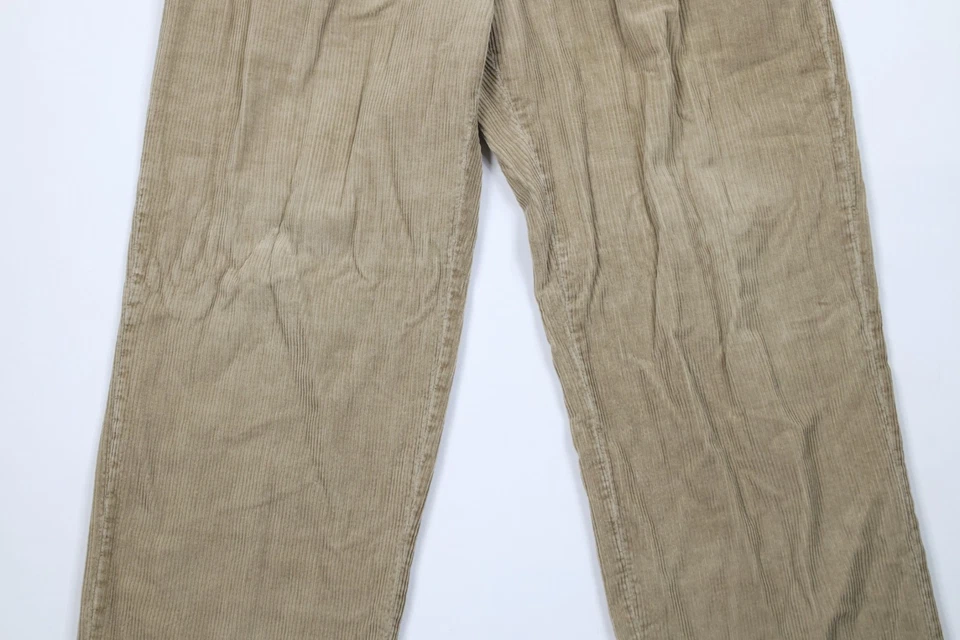 Pantalones chinos vintage años 90 Nautica para hombre 32x29 descoloridos plisados pierna ancha pana beige Foto 3 de 4