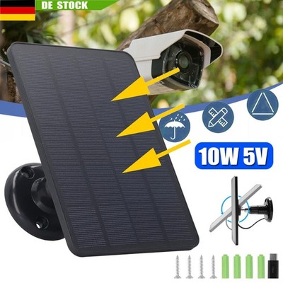 Solarmodul 10W 5V 17.5cm USB C Für Überwachungskamera Außen Solarpanel Ladegerät