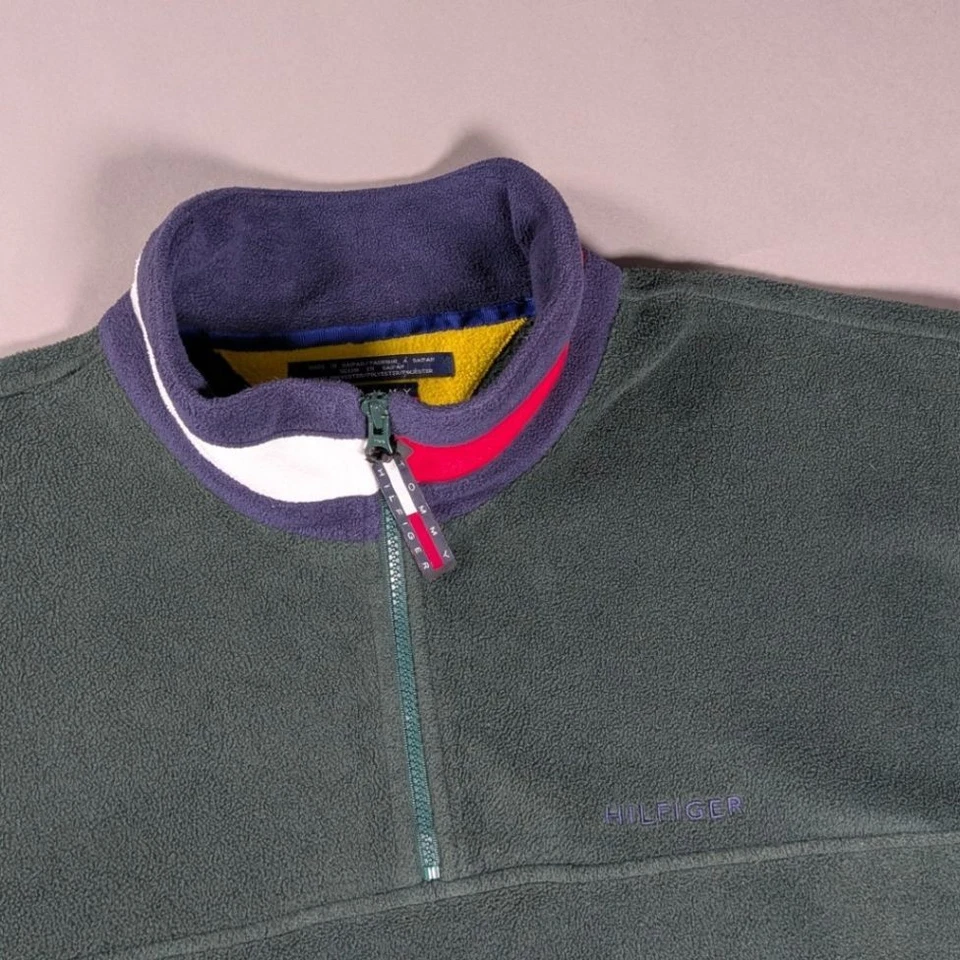Pull pull Tommy Hilfiger — polaire — vert forêt — taille L - Photo 3/4