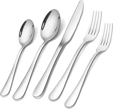 Briout 20-Pc Stainless Steel Silverware Set for 4, Forks, Knives &Spoons, Mirror
