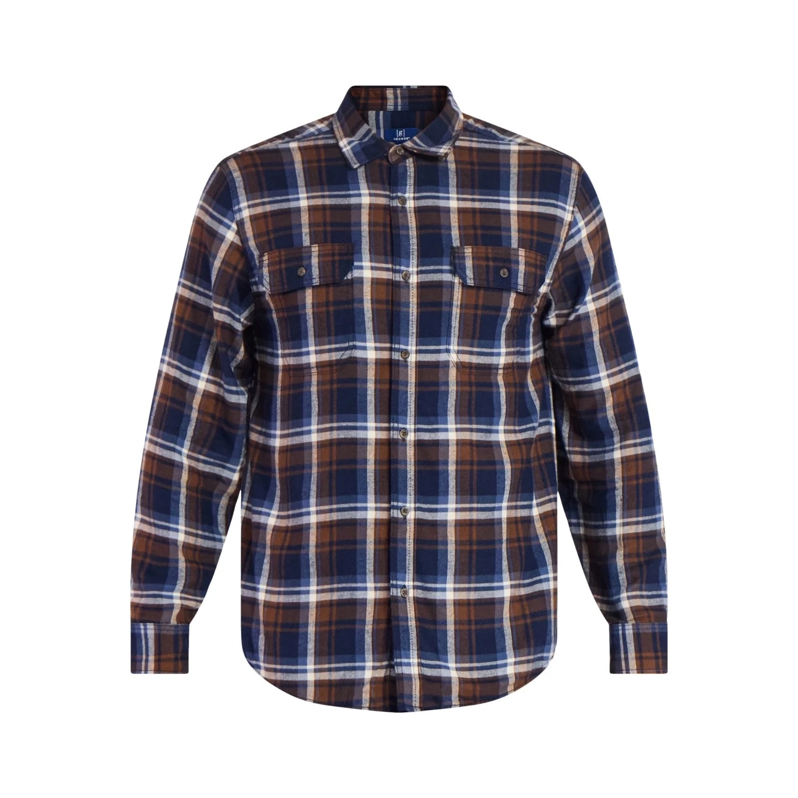 NEW Flannel Super Soft Warm Coffee Plaid Button Long Sleeve Medium M Shirt NWT