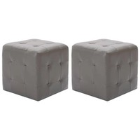 Vidaxl Pouf 2 Stk. Grau 30X30X30 Cm Kunstleder Neu