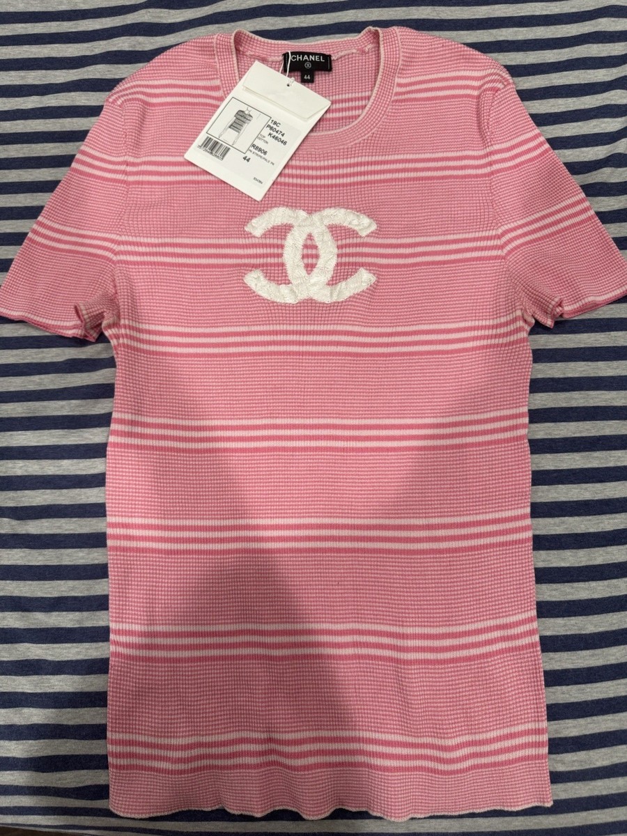 CHANEL シャネル トップス ココマーク Tシャツ ピンク　ストライプ CHANEL（Tシャツ(半袖/袖なし) ・ ピンク/桃色系）のフリマ