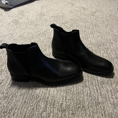 Karl Lagerfield Paris Chelsea Boots Men 8.5 Made In Portugal Black Leather NWOT