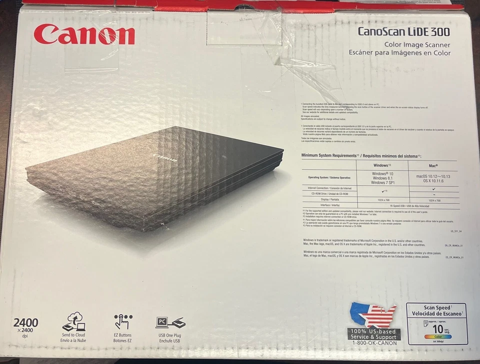 Canon CanoScan LiDE 300 Flatbed Scanner 2400x2400 dpi USB Black - Image 2 of 4