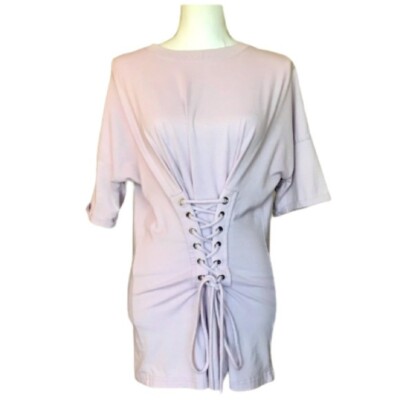 missguided lilac lace dress Missguided corset lace up tunic top mini dress in lilac US 6 UK 10 EUR 38