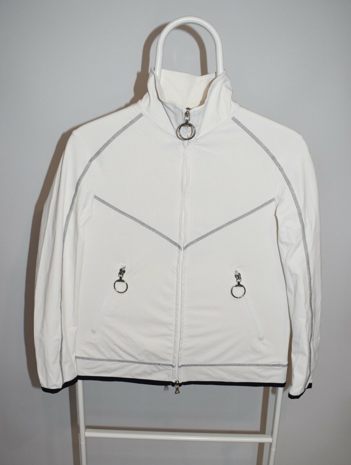 Vintage Women's PRADA Nylon Opti Jacket Coat Whit… - image 1
