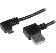 2m 6ft Micro-USB Cable with Right-Angled Connectors -M/M -USB A to Micro B Cable