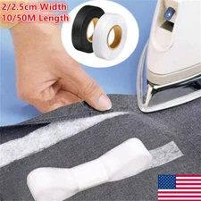 10/50M Wonder Web Hemming Tape 2cm/2.5cm Wide Black Hem Iron On Adhesive Tool US