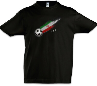 Iran Football Comet I Kids Boys T-Shirt Iranian Soccer Flag World Championship