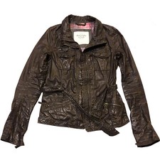 Abercrombie & Fitch Ladies Waxed Cotton Jacket Small Pre-owned Vintage Brown