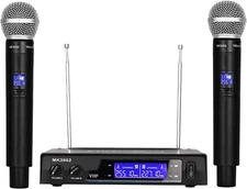 MicrocKing Wireless Microphone System Dynamic Handheld Microphones New Open Box