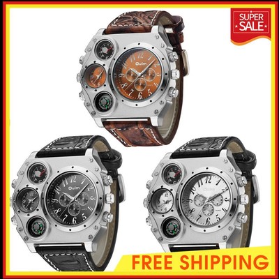 OULM Male Watch Jewelry Decor Alloy Men Classic Watches with Thermometer Compass