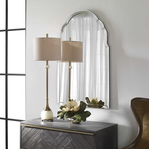 UTTERMOST 9149 BRAYDEN VANITY WALL MIRROR FRAMELESS ARCHED CLASSIC DESIGN - Picture 4 of 6
