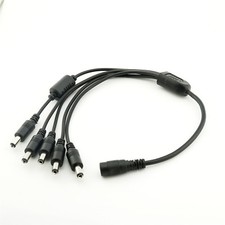 DC Power 1 Female to 5 Male Splitter Cable 5.5 x 2.1mm for CCTV Camera Led Light